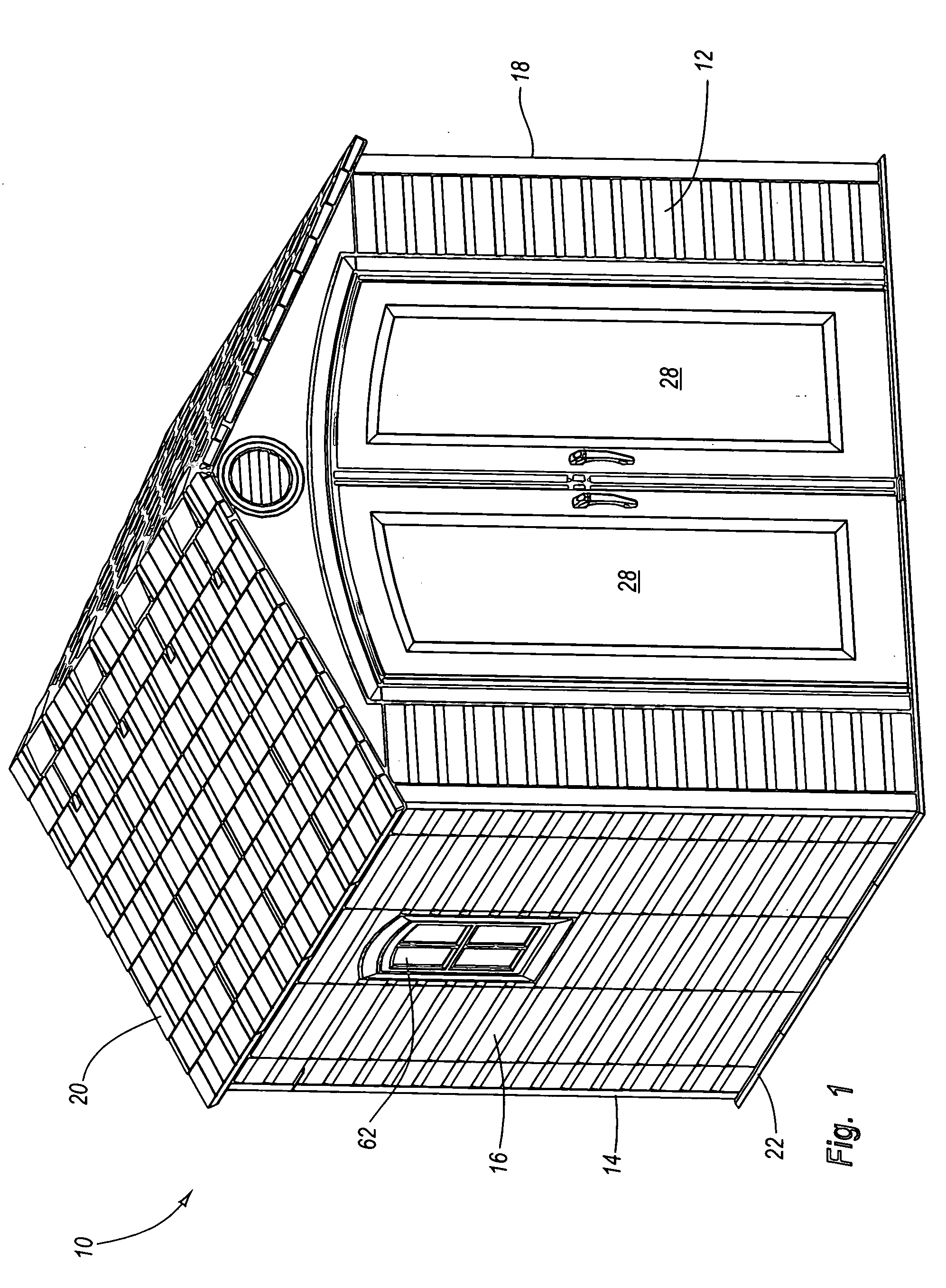 Modular enclosure with living hinges