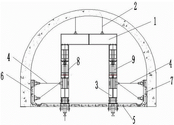 Formwork device for constructing inclined shaft working surface in coal mine