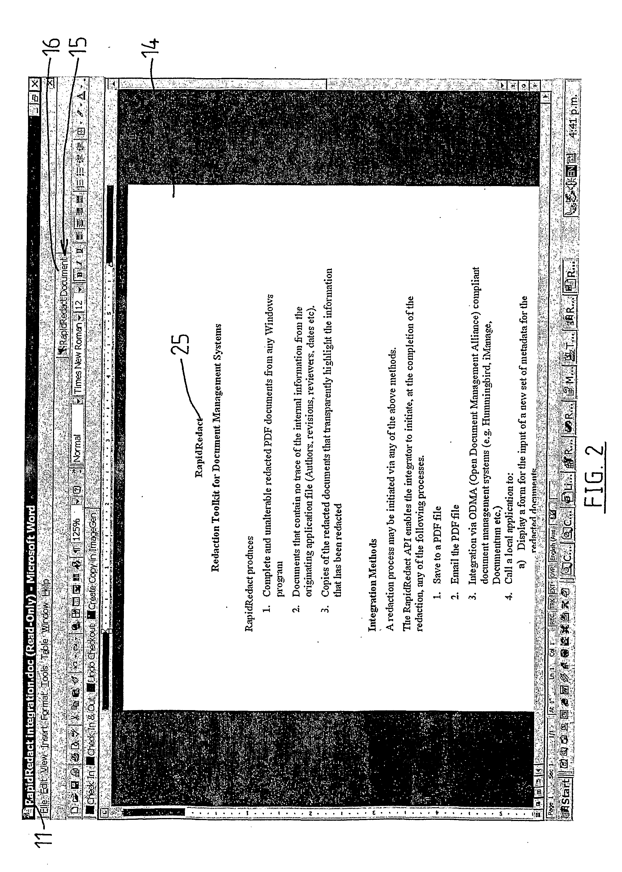 Process for Electronic Document Redaction