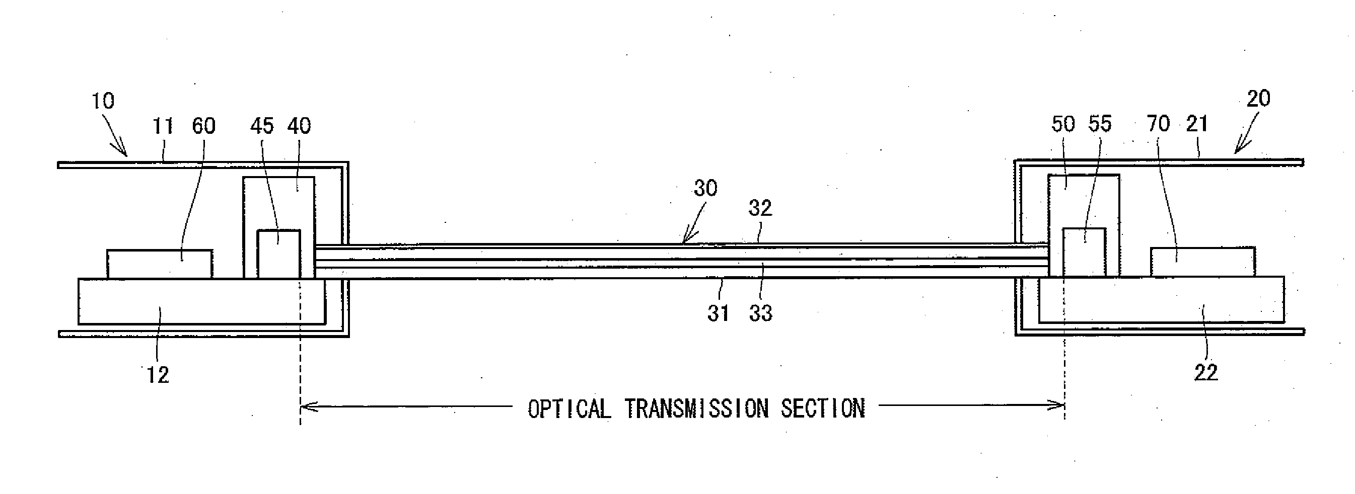 Connection structure of photoelectric flexible wiring board, connector and photoelectric flexible wiring board