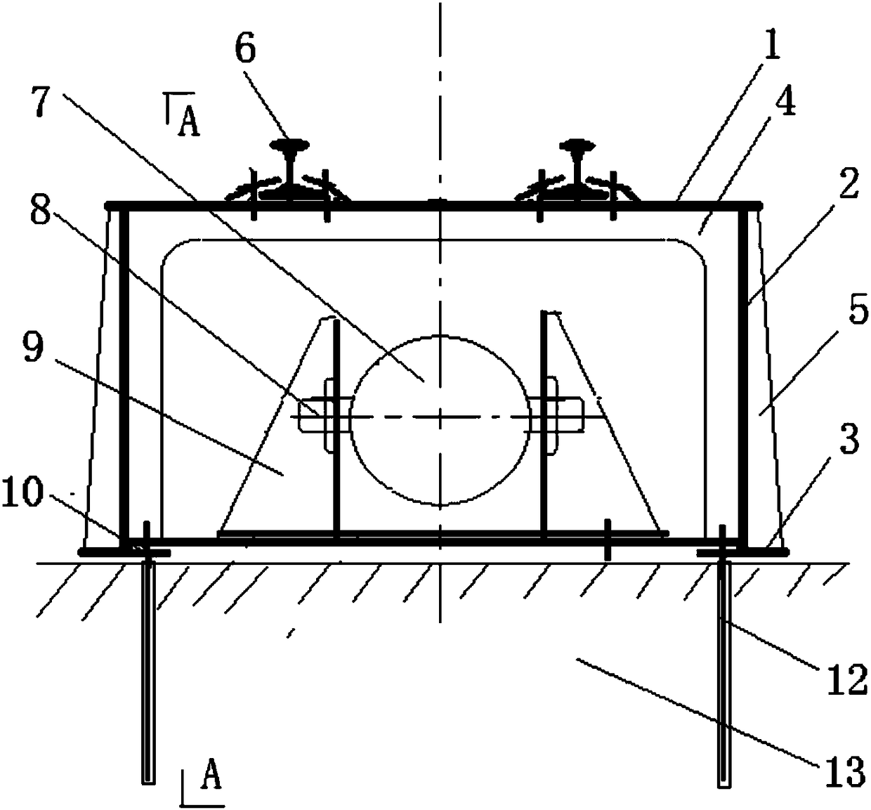 Tensioning and fixing method and device for mining endless rope winch tail wheel system