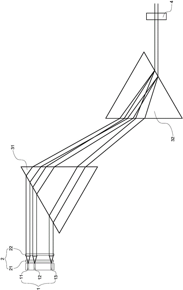 Laser array beam combining device