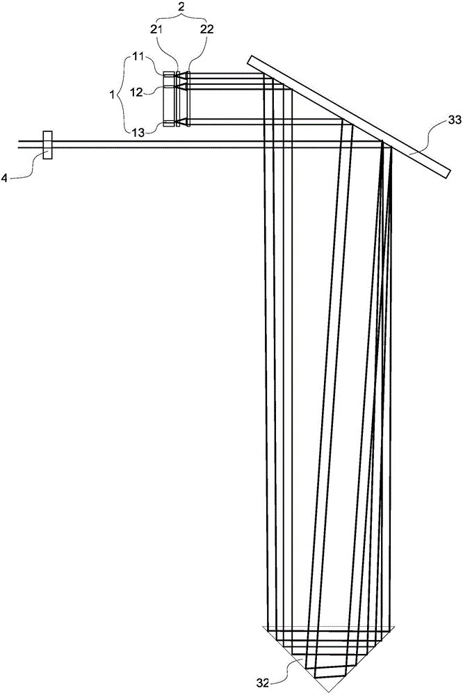 Laser array beam combining device