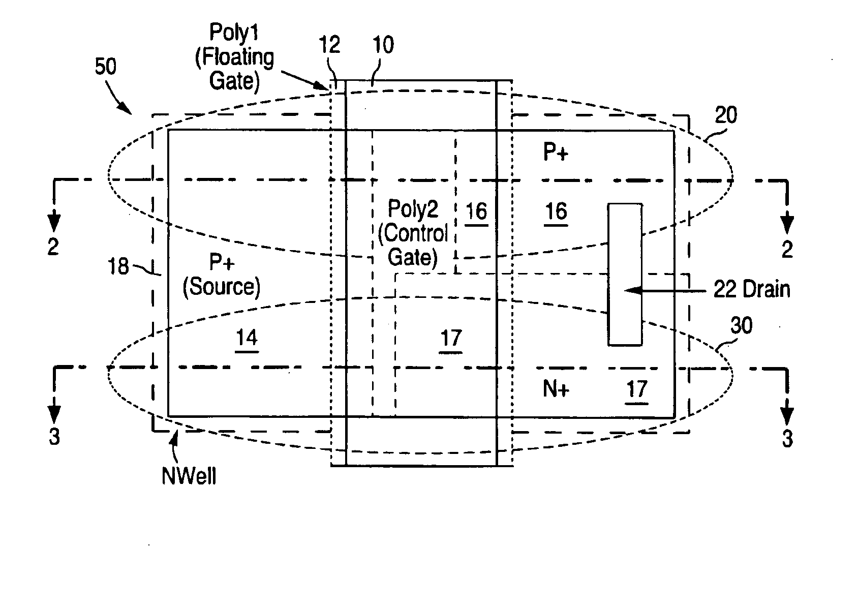 Non-volatile memory cell with gated diode and MOS transistor and method for using such cell