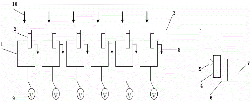 A water replenishing liquid level control device for equal volume discharge of multiple solution tanks