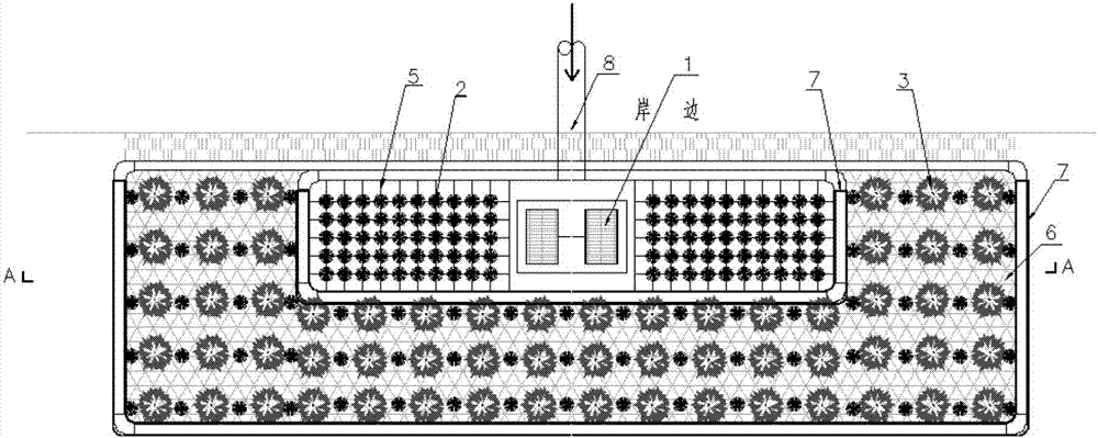 Floating type temporary in-situ purification device for sewage draining exits of riverway