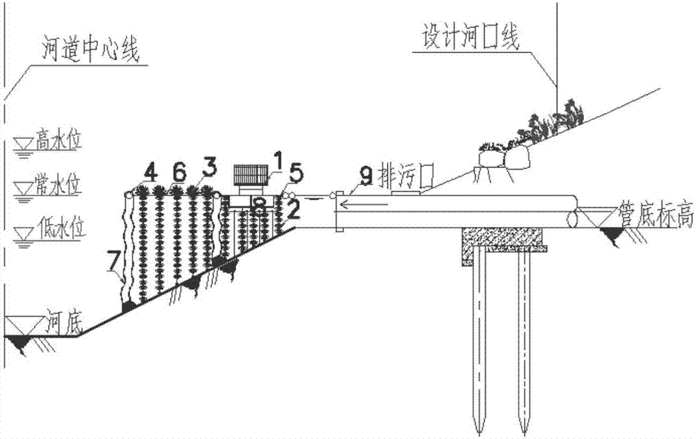 Floating type temporary in-situ purification device for sewage draining exits of riverway