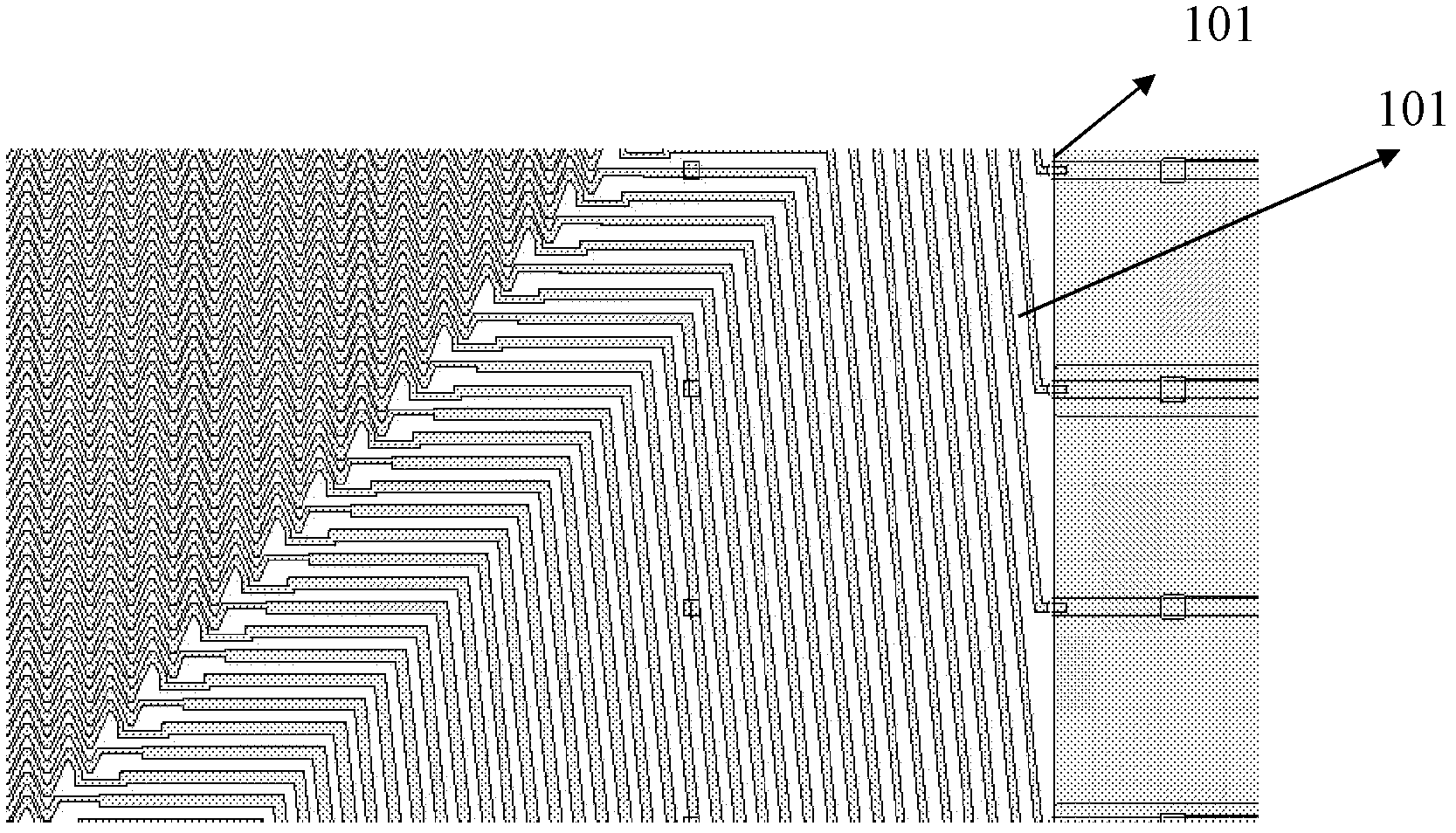 Array substrate of liquid crystal display and scanning line structure of array substrate