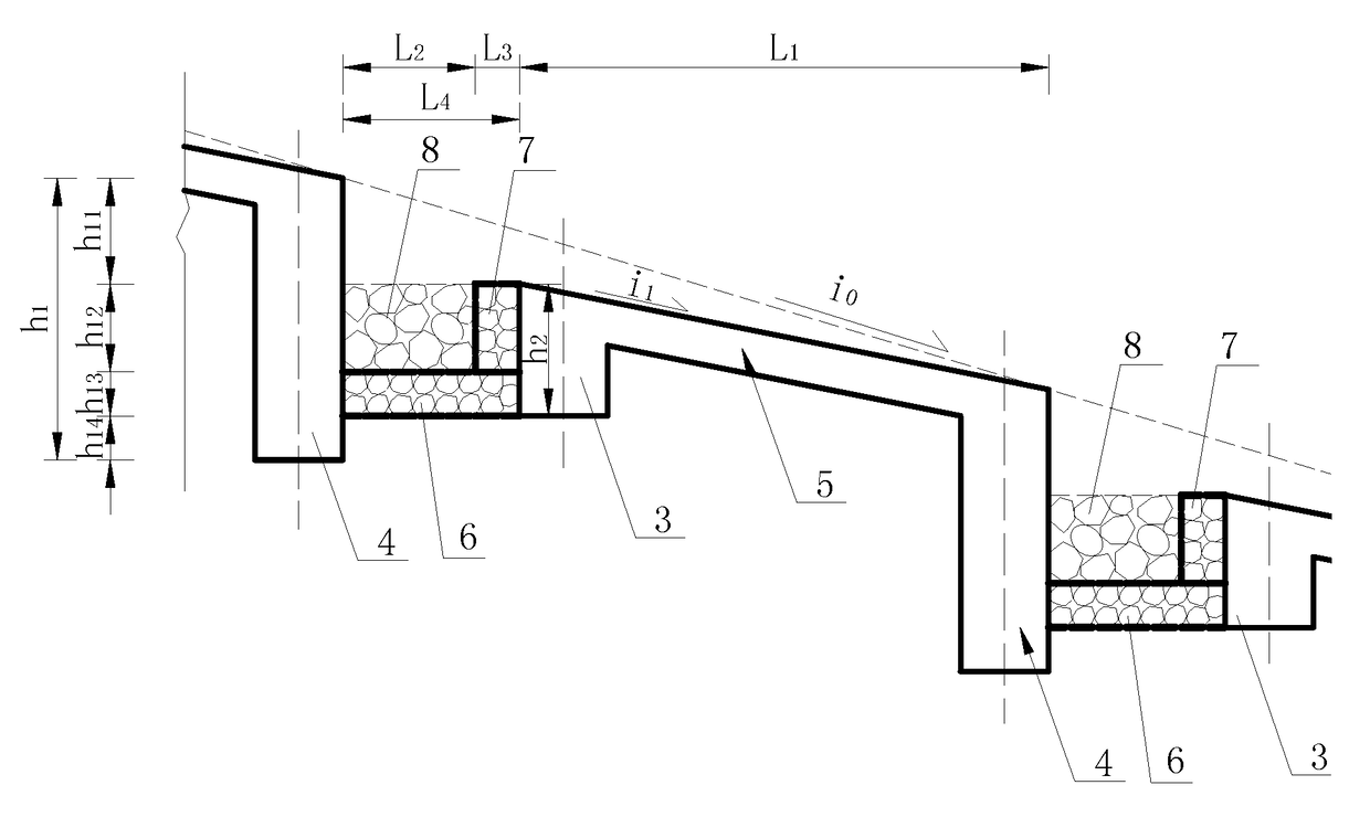 Debris flow drainage channel with step pool structure and its applications