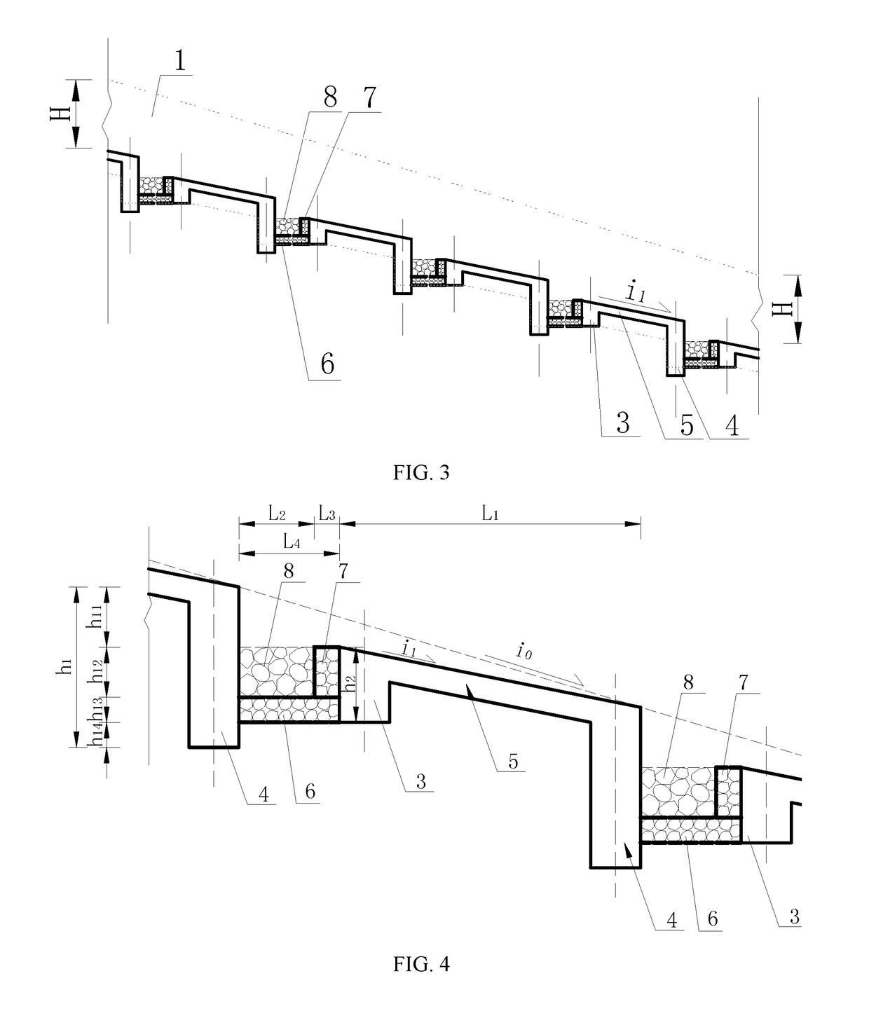 Debris flow drainage channel with step pool structure and its applications