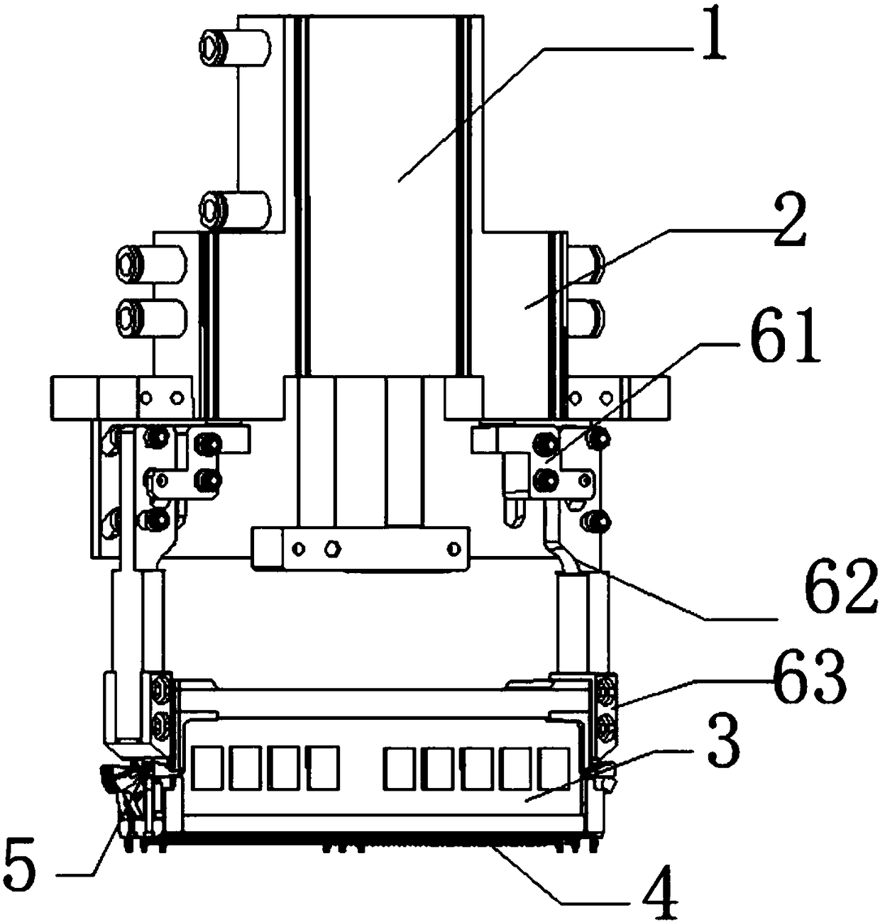 Automatic detection press-down device for PCBA (Printed Circuit Board Assembly) test