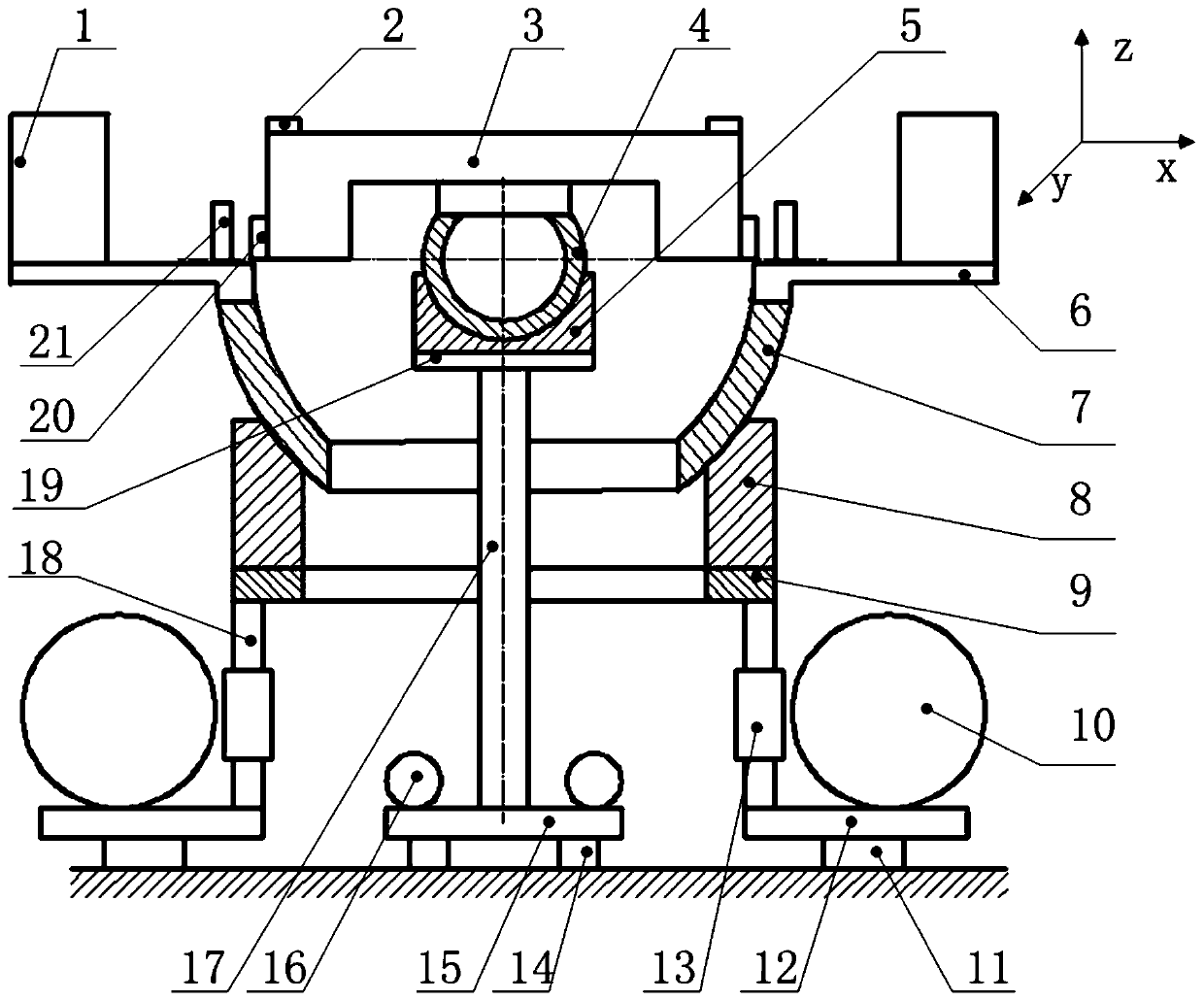 Embedded semi-physical simulation system based on active following of air floating ball socket