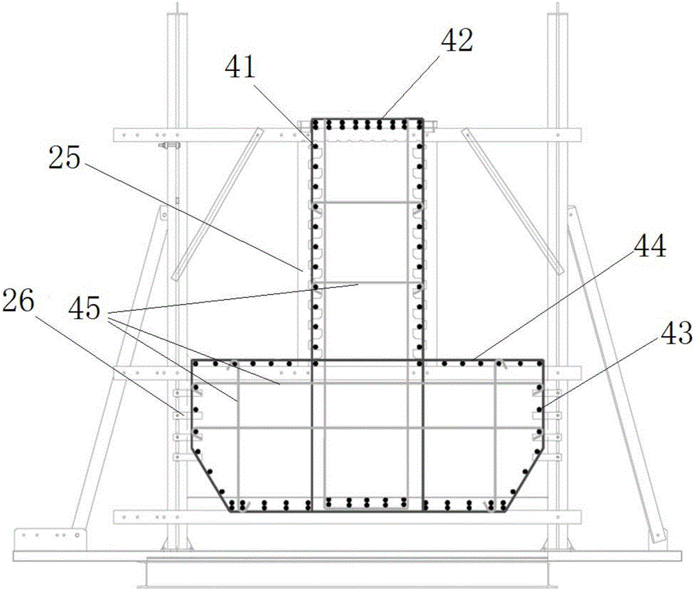 Prefabricated cover beam steel bar jig frame and manufacturing method of prefabricated cover beam reinforcement cage