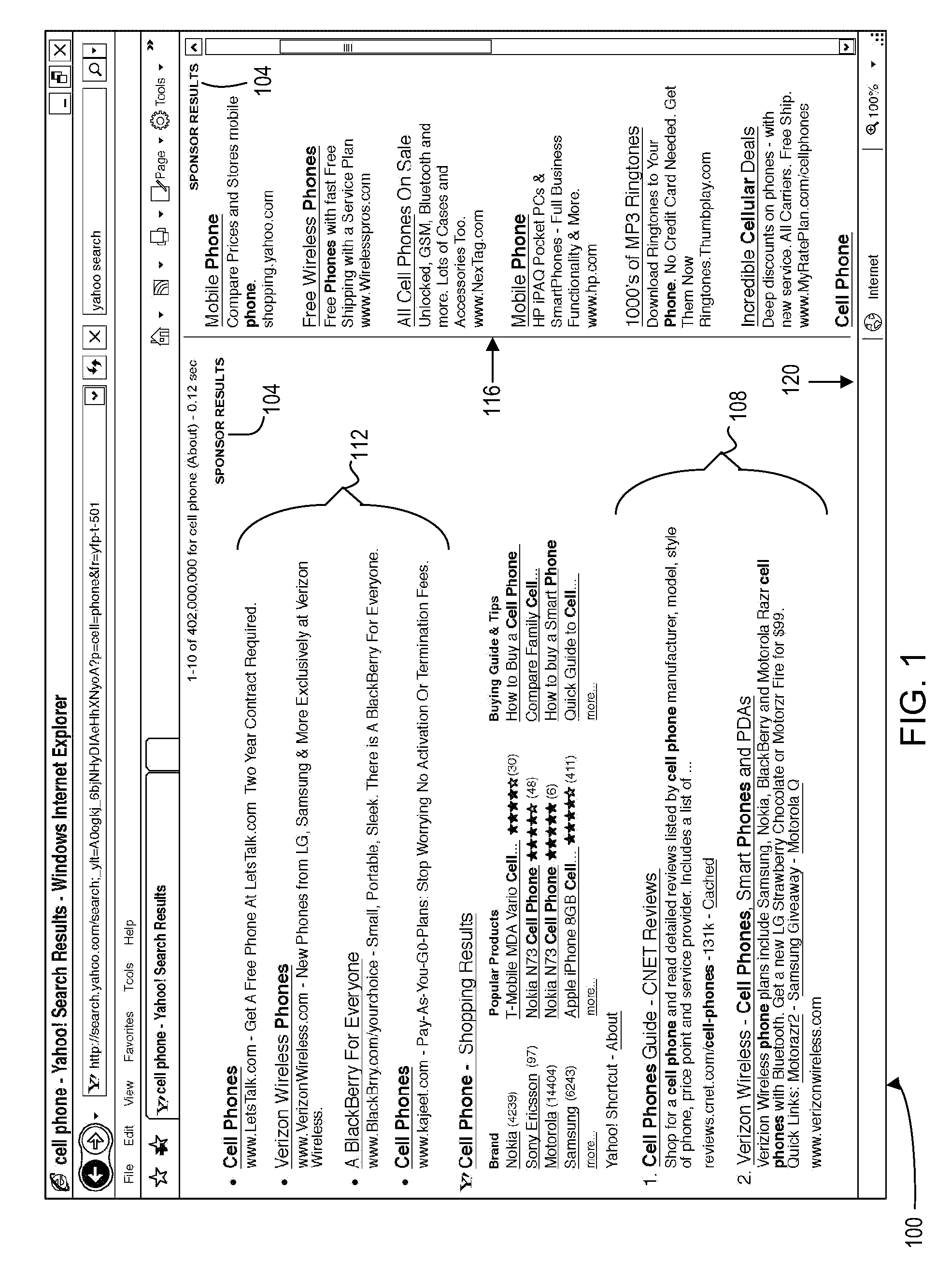 Method for reducing north ad impact in search advertising