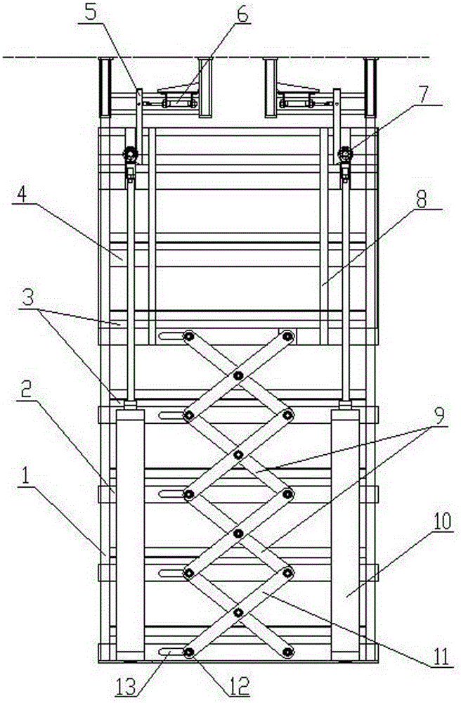 Shelf capable of ascending and descending