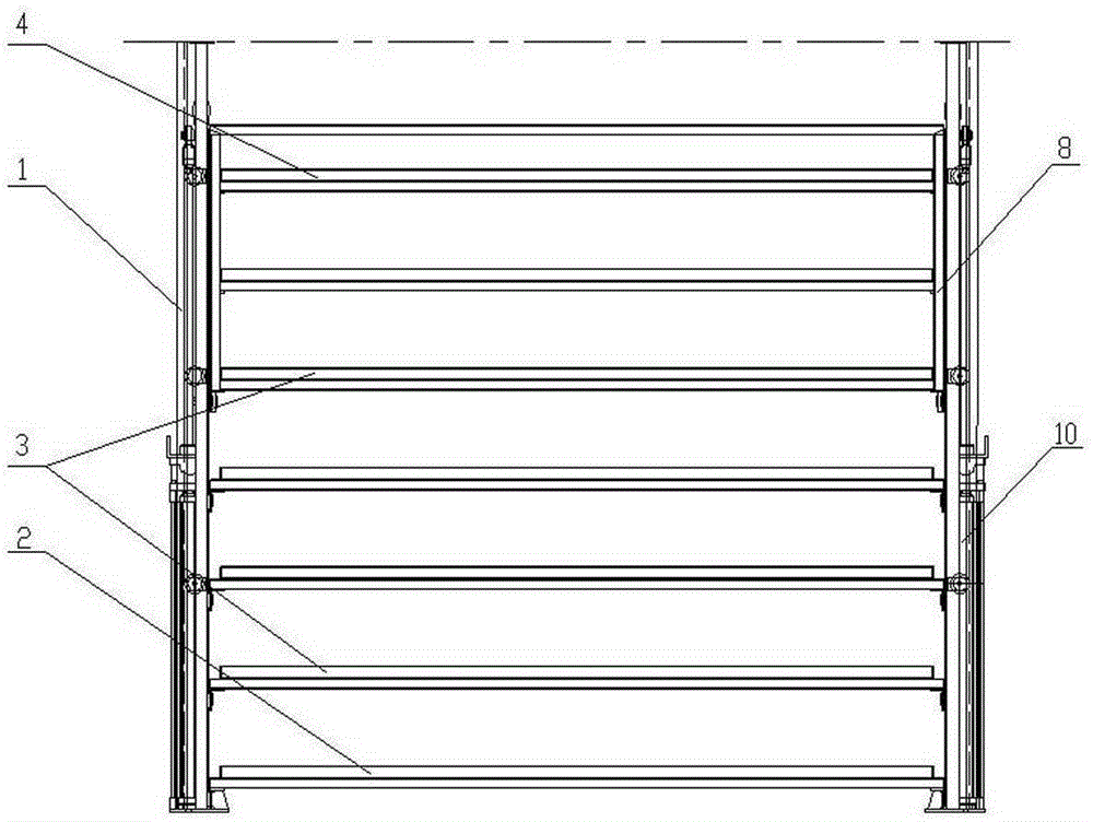 Shelf capable of ascending and descending