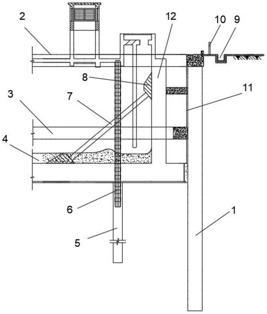 Foundation pit supporting structure and construction method thereof