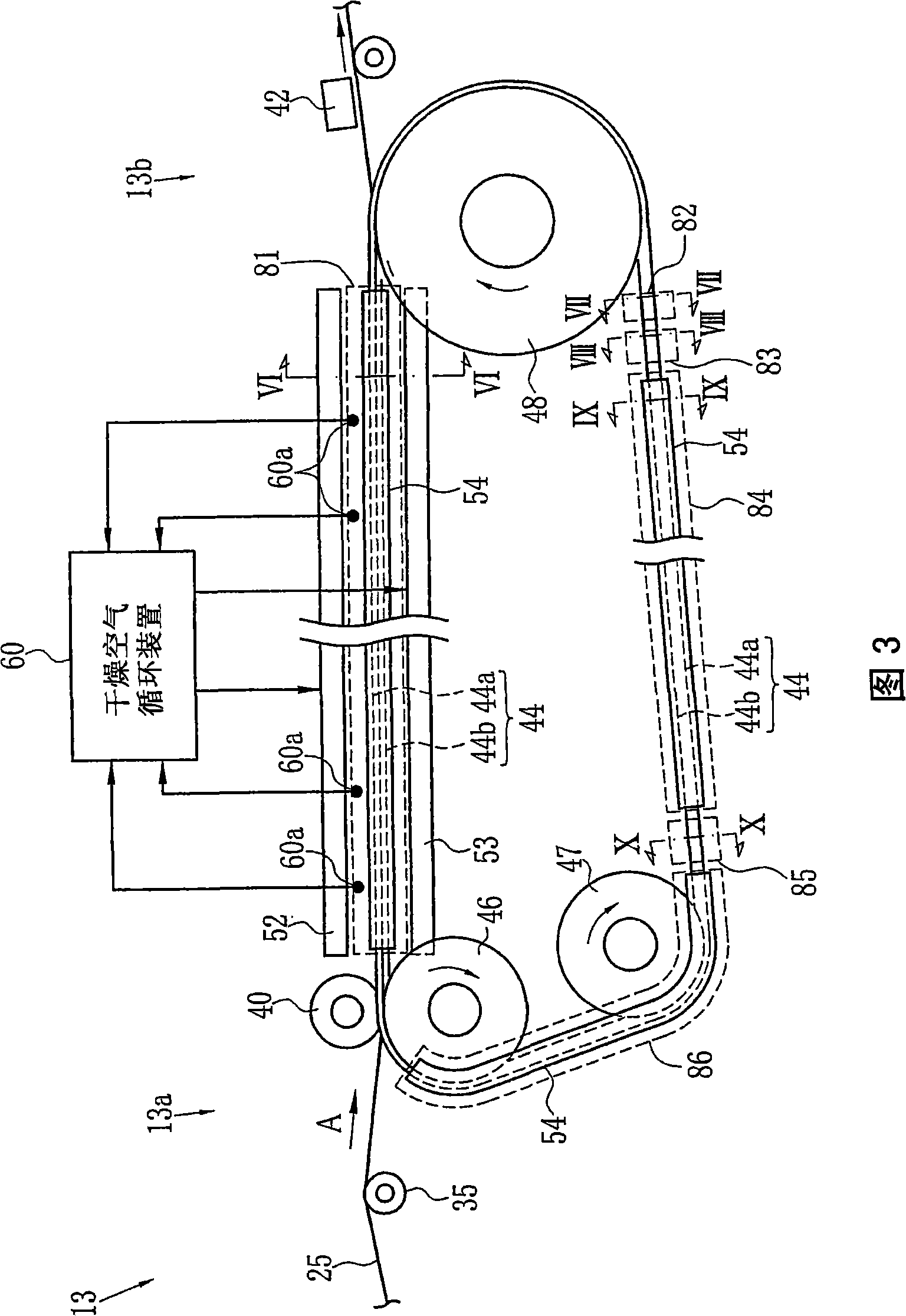 Method and apparatus for drying film and solution casting method