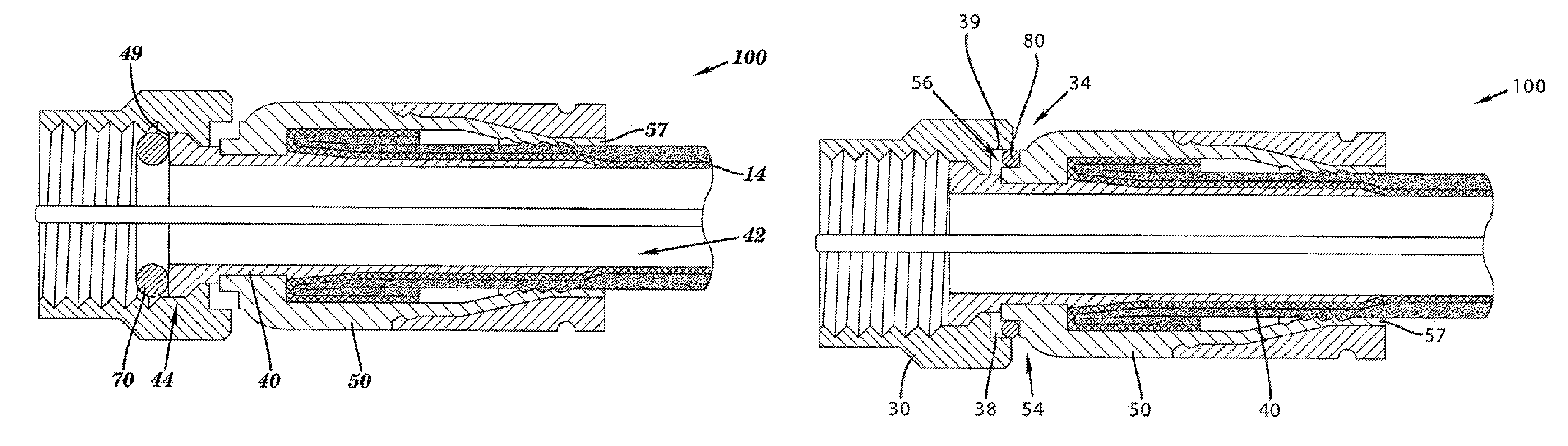 Connector having a conductively coated member and method of use thereof