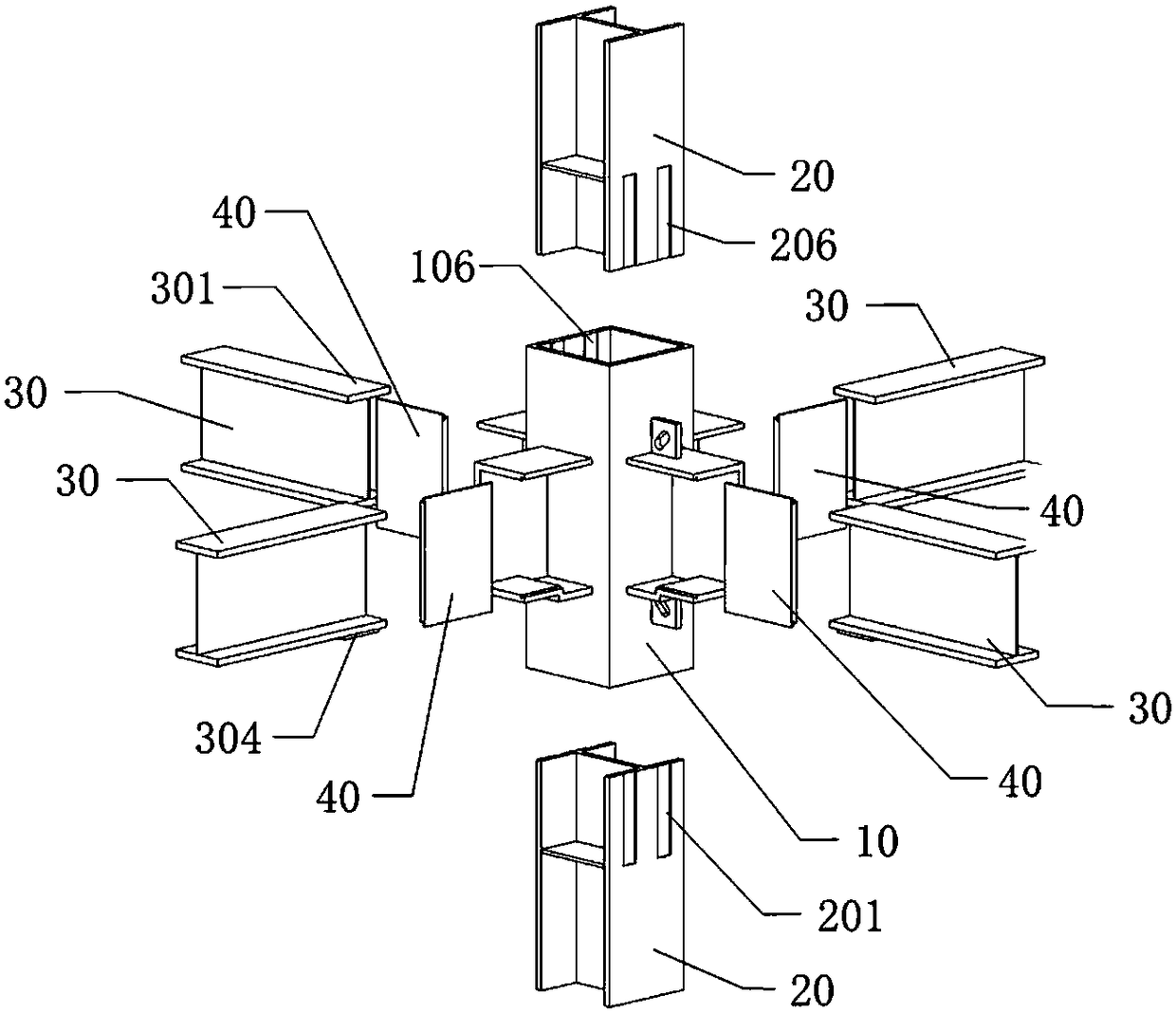 Prefabricated fabricated structure system and assembling method thereof