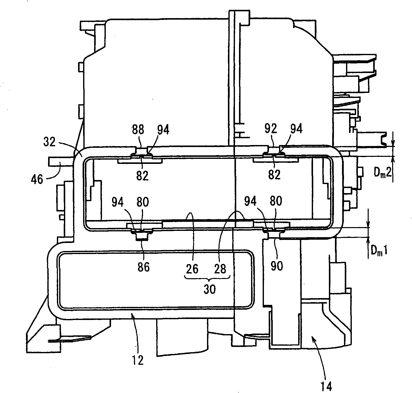 Separation component and vehicle air conditioner having the separation component