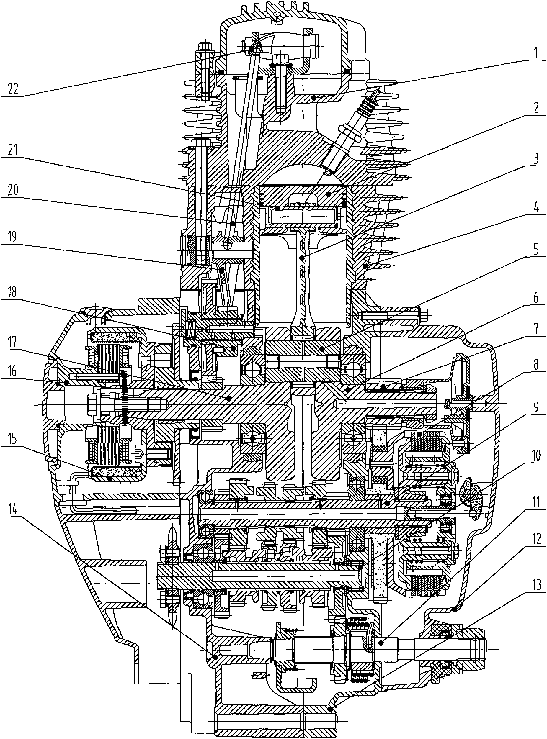 Engine for motorcycle