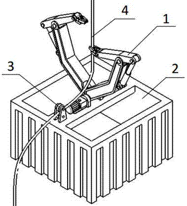 Climbing-along-rope type energy-saving lifting device for deep-sea mining