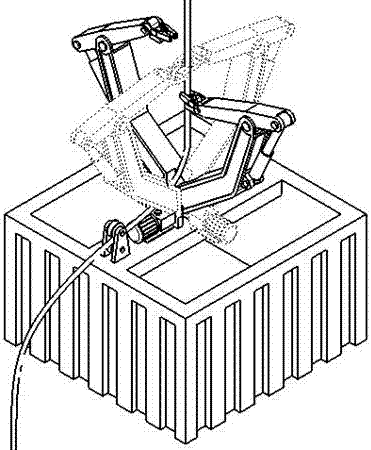 Climbing-along-rope type energy-saving lifting device for deep-sea mining