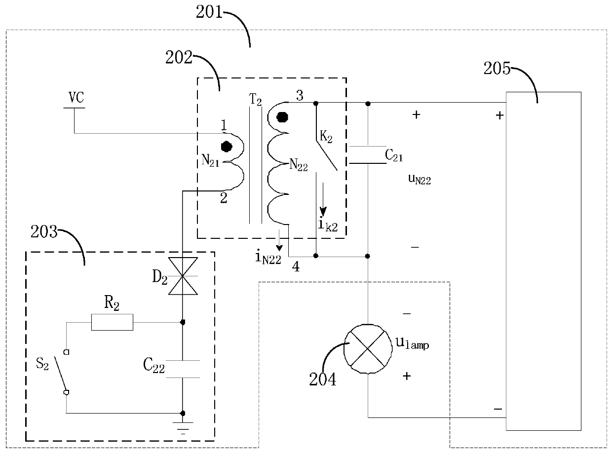 A voltage output circuit, a drive circuit, and a switching power supply