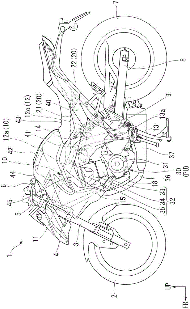 Bestriding vehicle