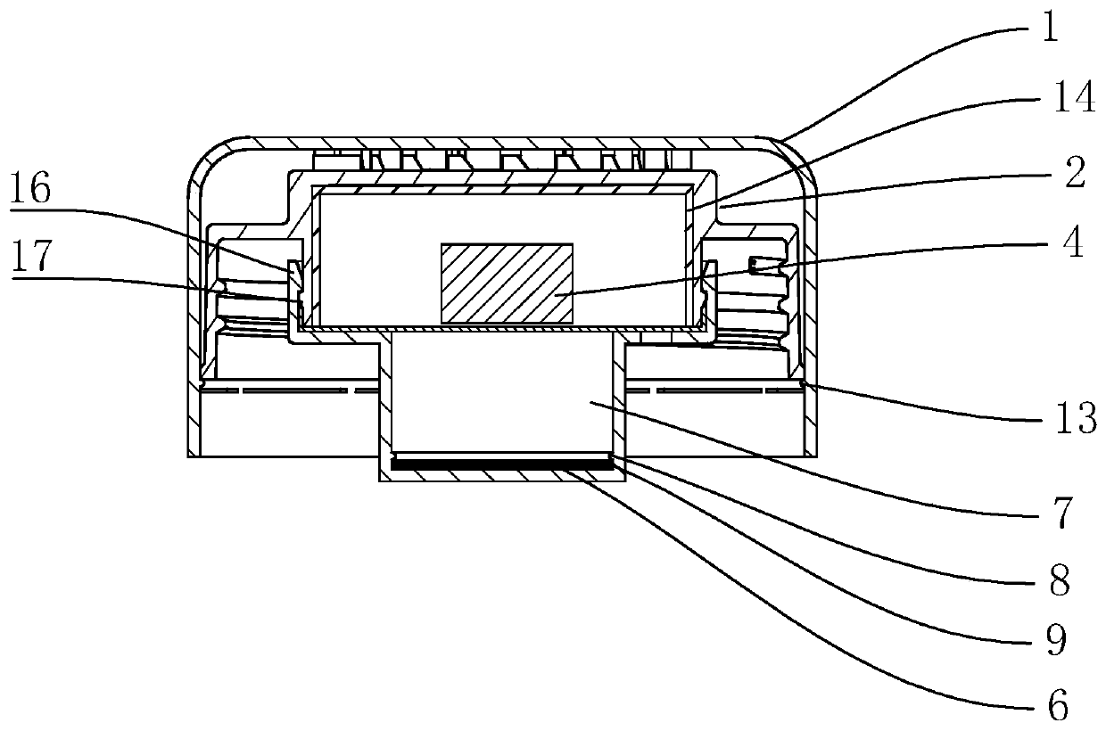 Cap body with color indicating structure, bottle body and assembly method thereof