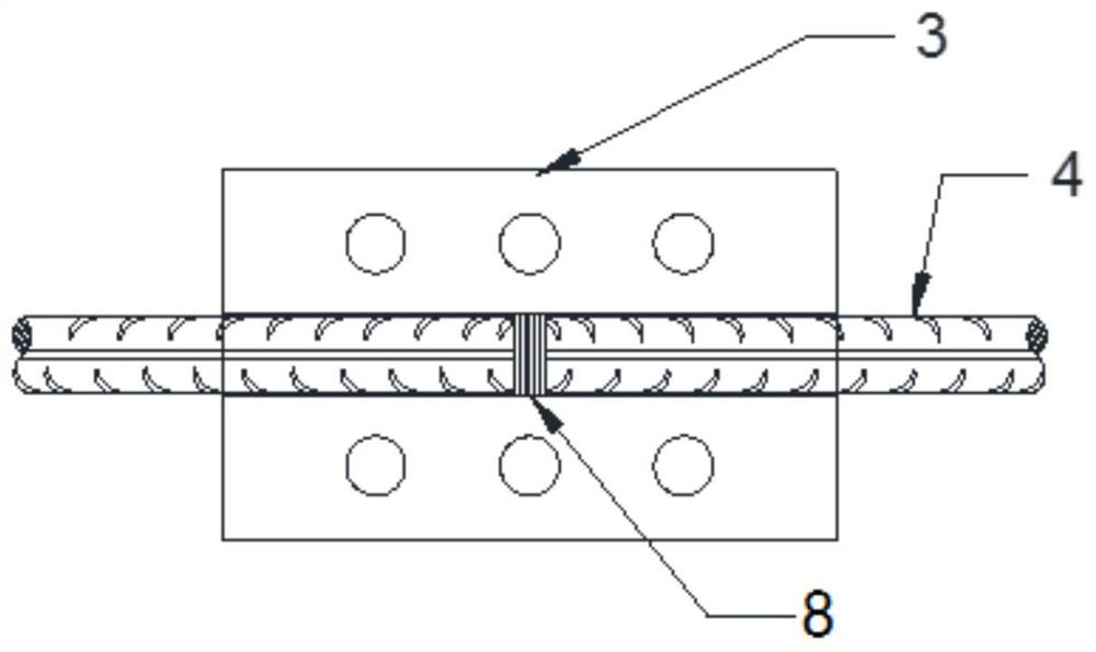 Detachable fabricated type prefabricated floor slab steel bar connecting device, structure and method