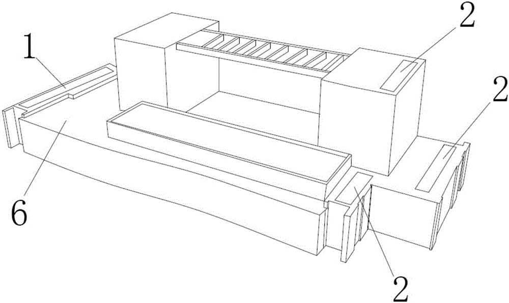 Pushing-sliding installation device and method for sail type box steel beam