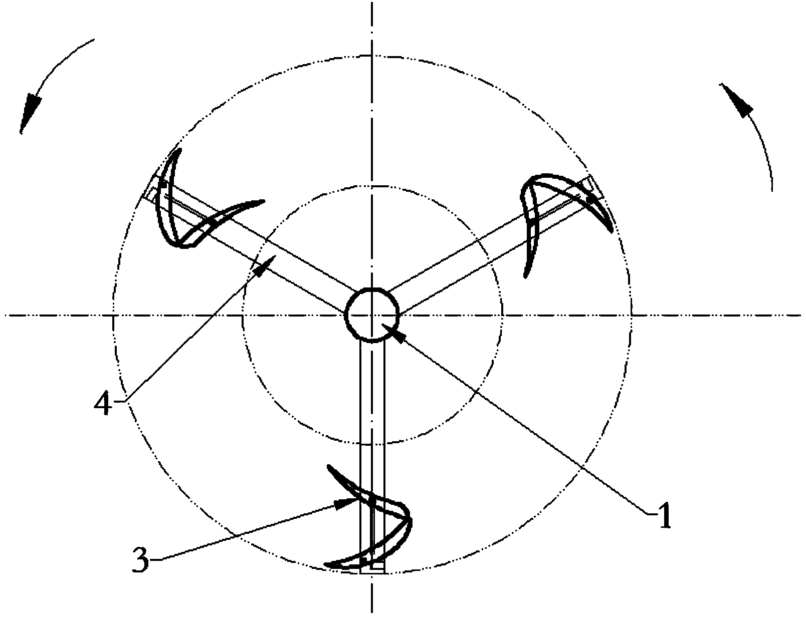 Double-half-vane type low-speed starting lift-to-drag interconversion type wind rotor system of vertical-axis wind turbine