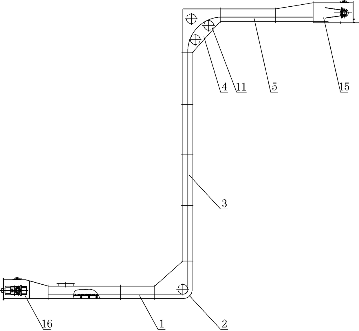 A mz type buried scraper sludge conveyor and its method