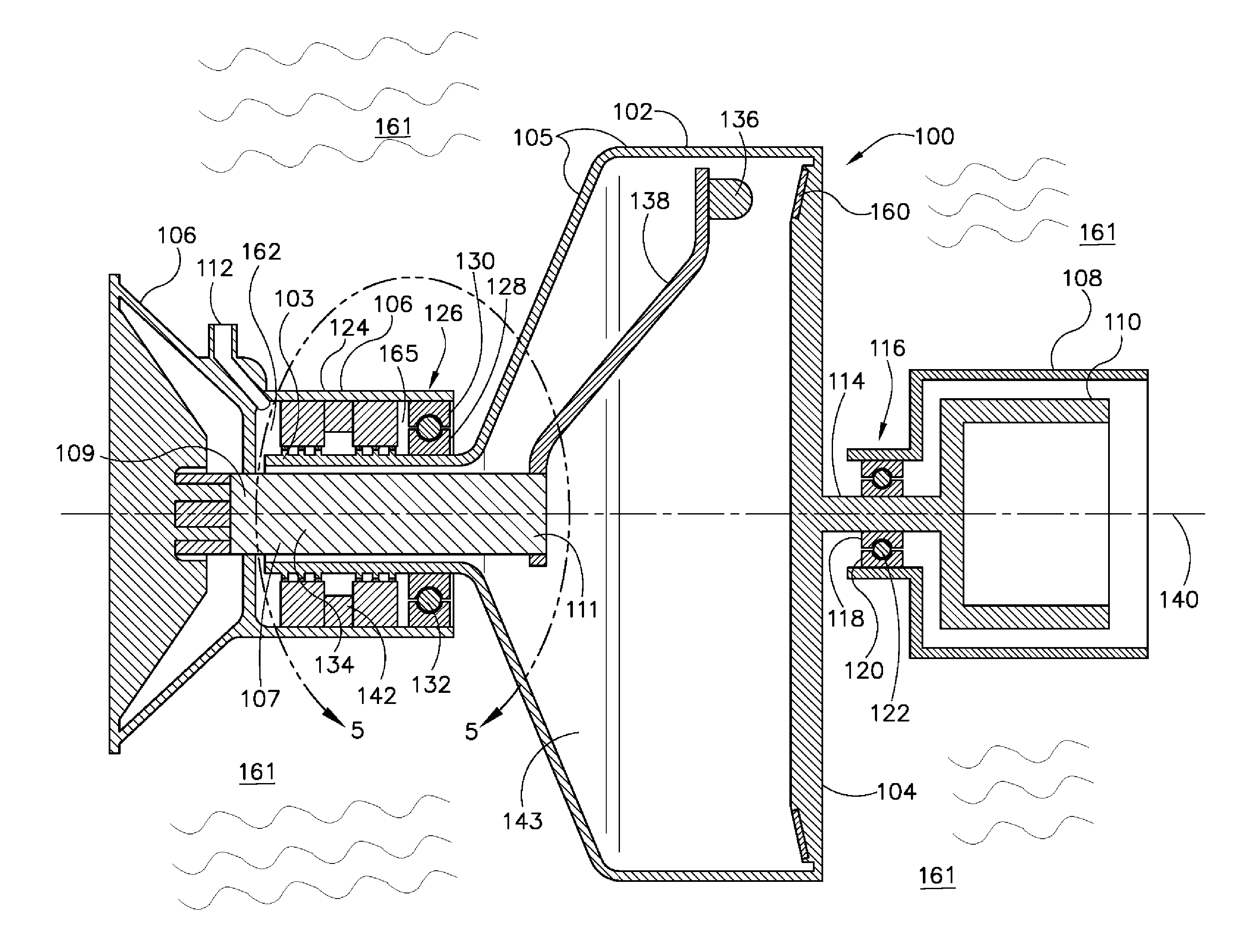 Stationary cathode in rotating frame x-ray tube