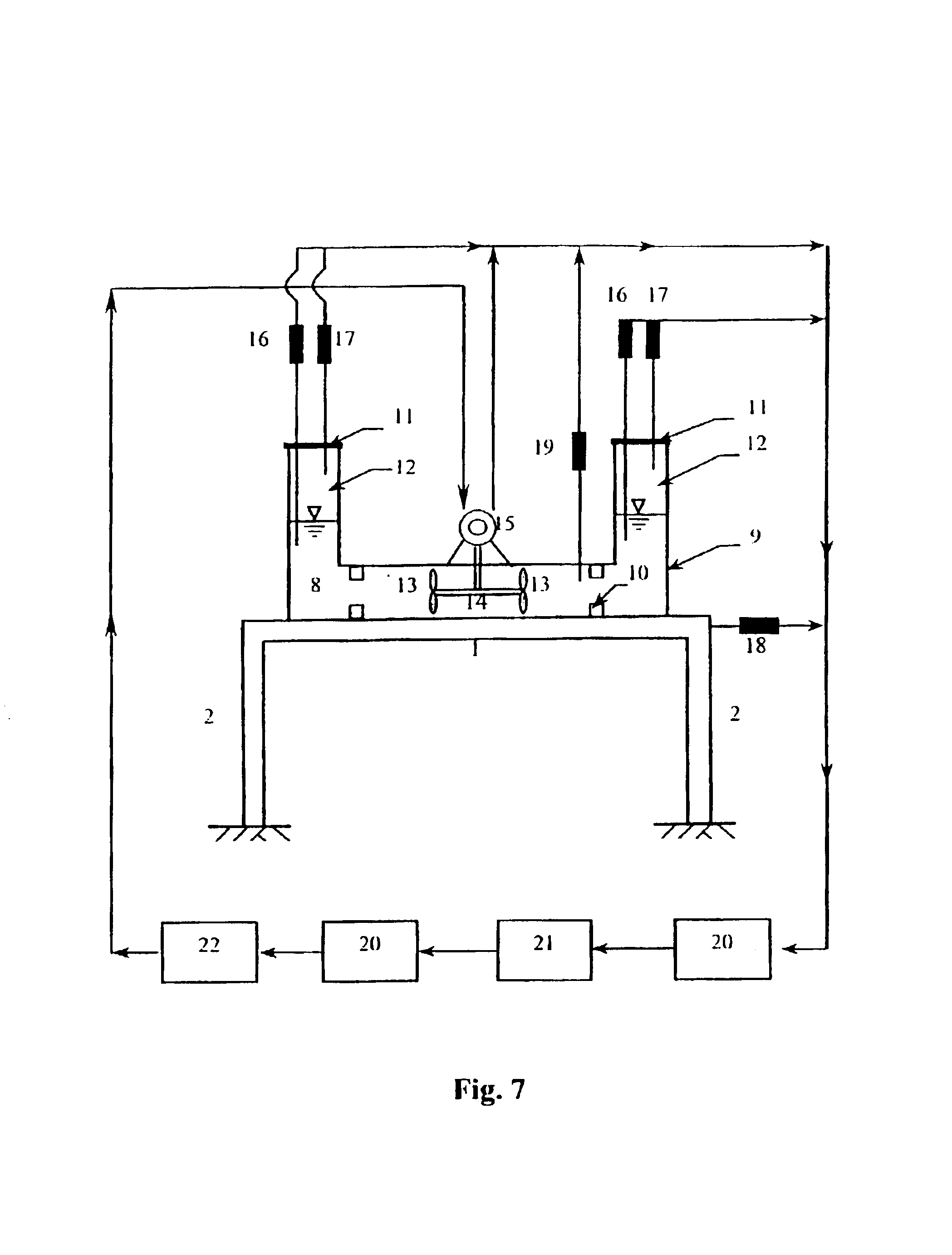 Propeller-controlled active tuned-liquid-column damper