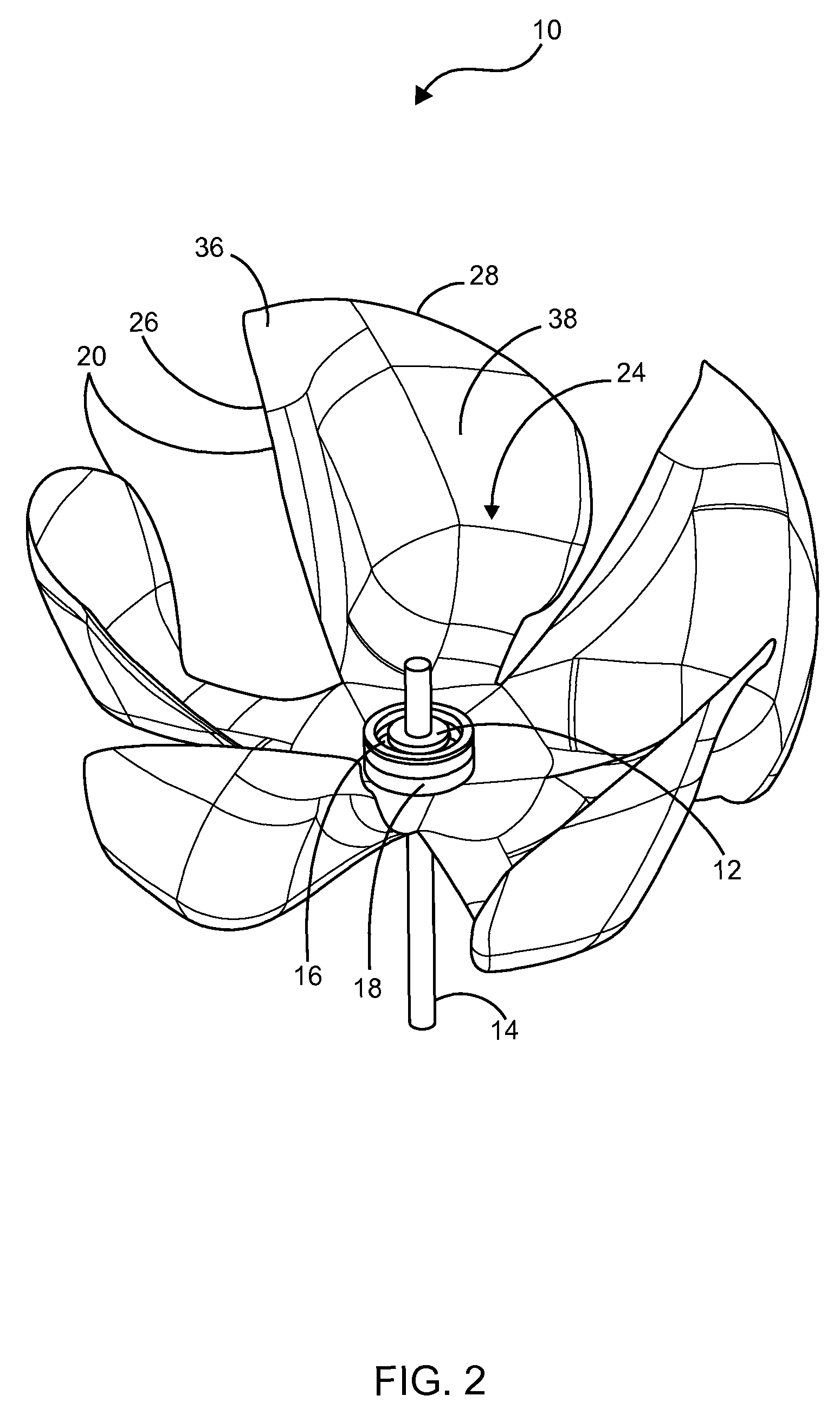 Uni-directional axial turbine blade assembly