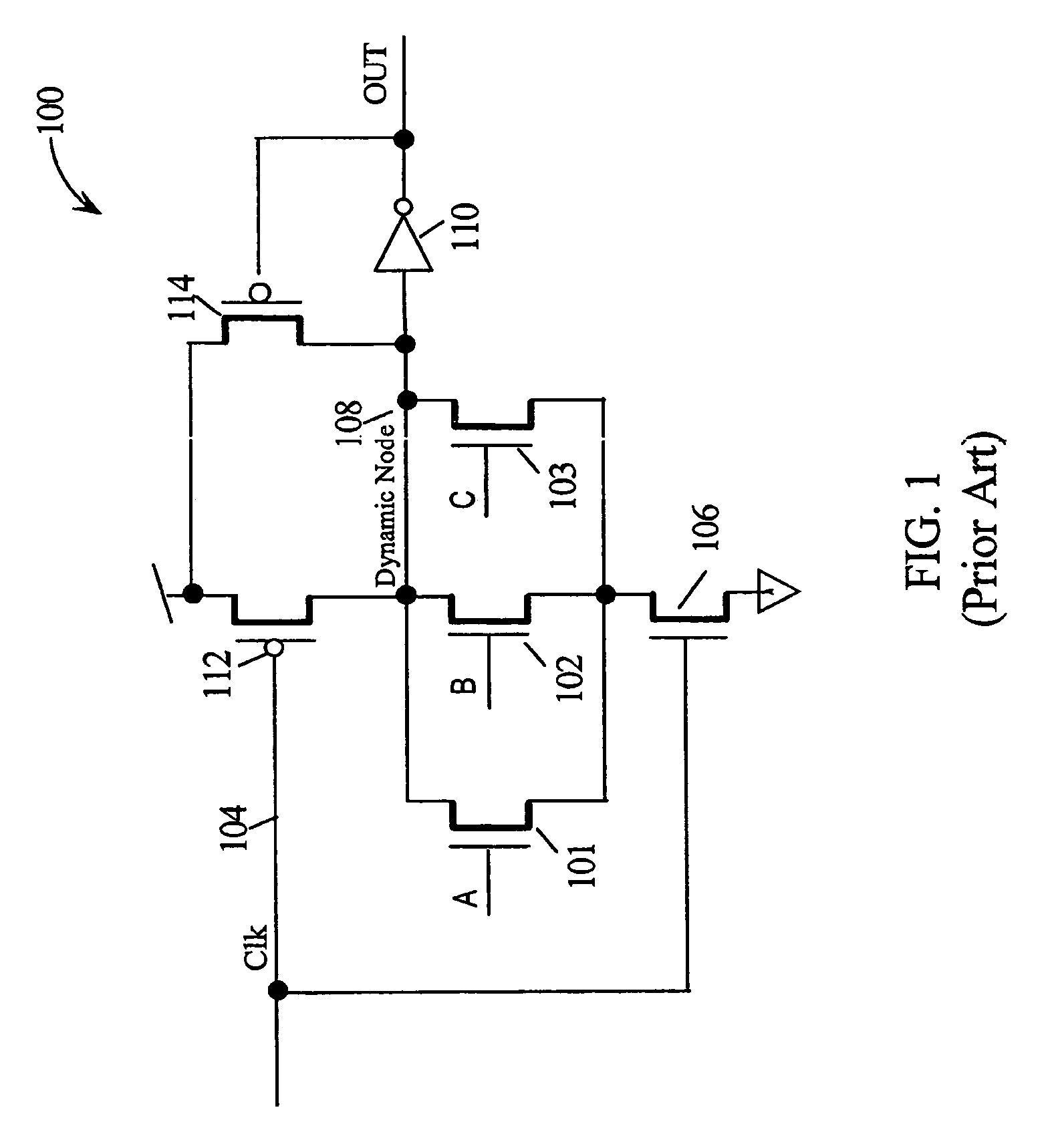 Dual gate transistor keeper dynamic logic