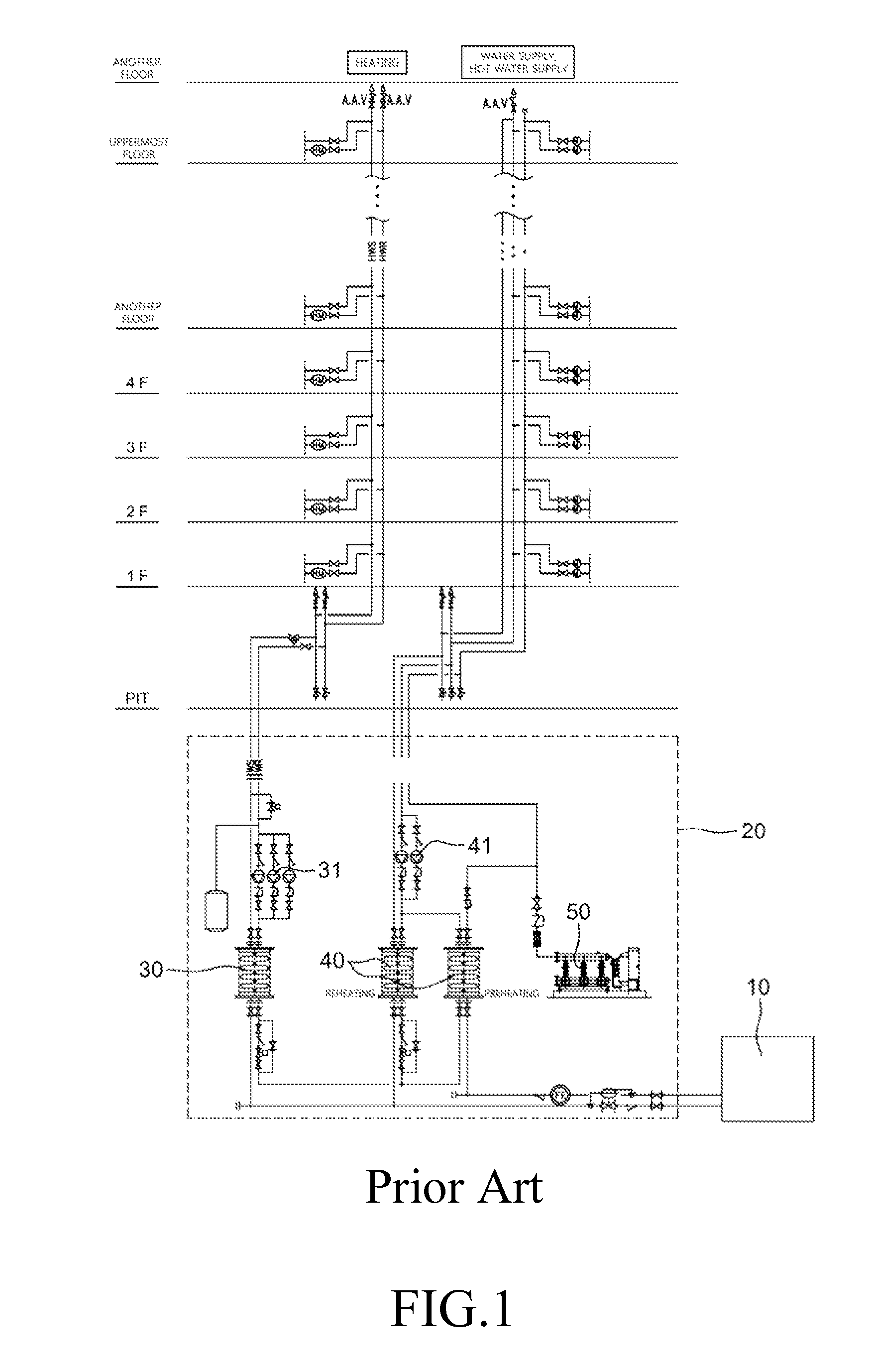 Energy-saving central heating and hot water supply system