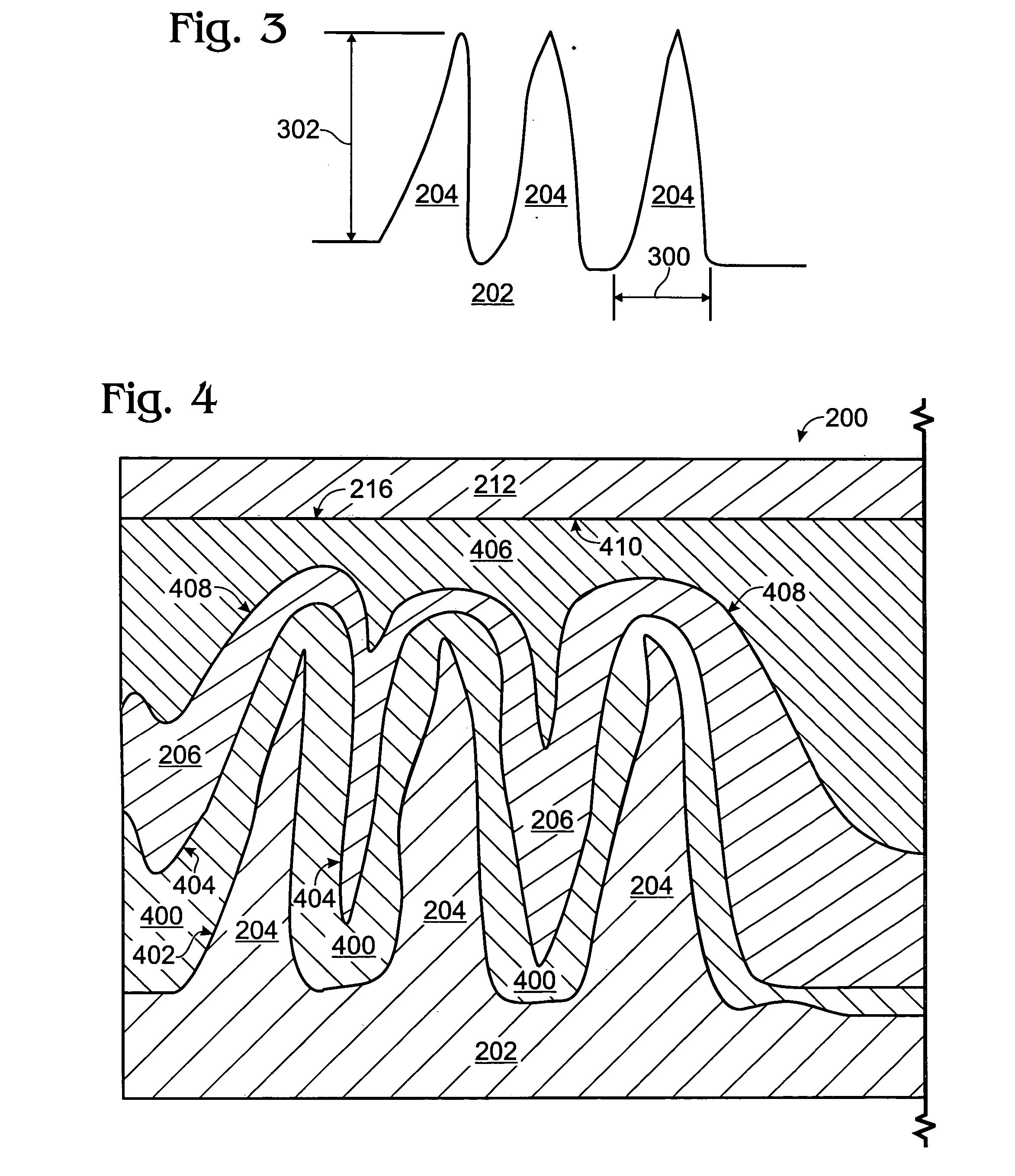 Nanotip electrode electroluminescence device with contoured phosphor layer