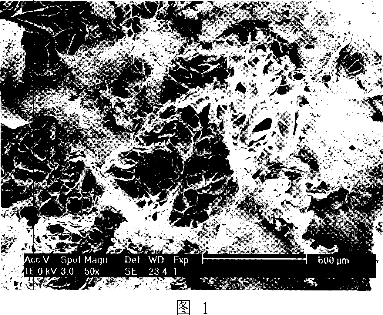 Preparation method of an in situ pore-forming self-setting calcium phosphate composite tissue engineering scaffold