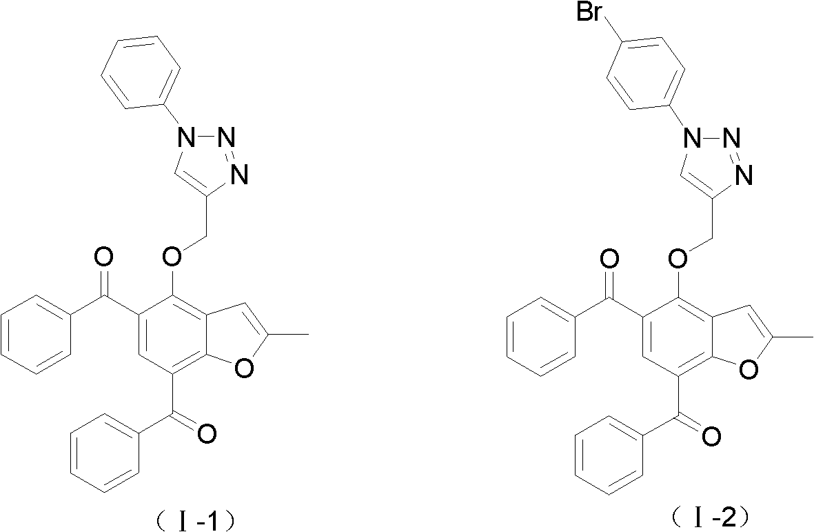 Triazole heterocycle-containing 2-methyl benzofuran compound, and preparation and application thereof