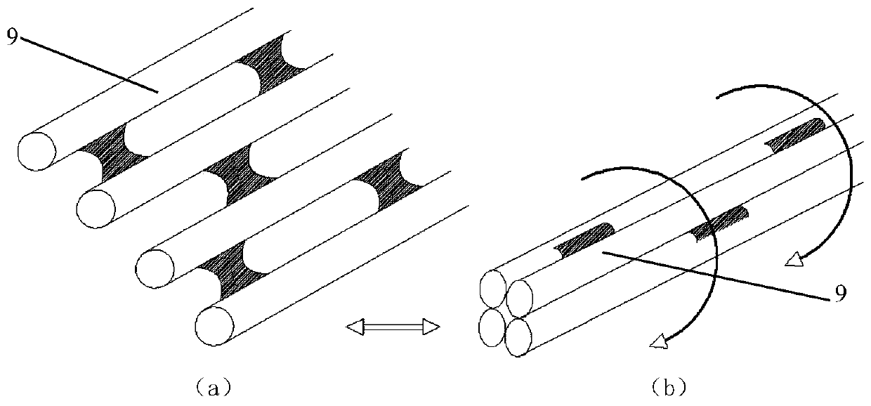 Self-supporting cicada-preventing butterfly cable and production equipment for processing same