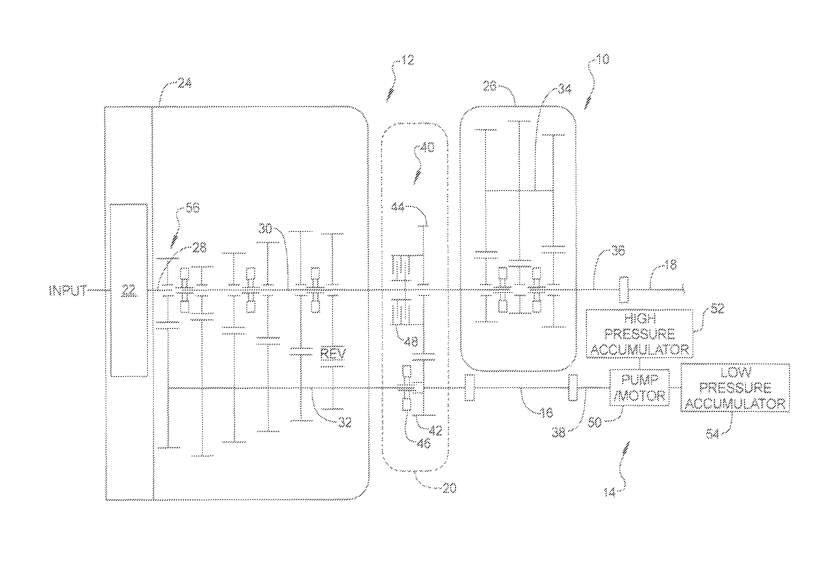 Adapter for connecting a countershaft transmission with a hydraulic launch assist system