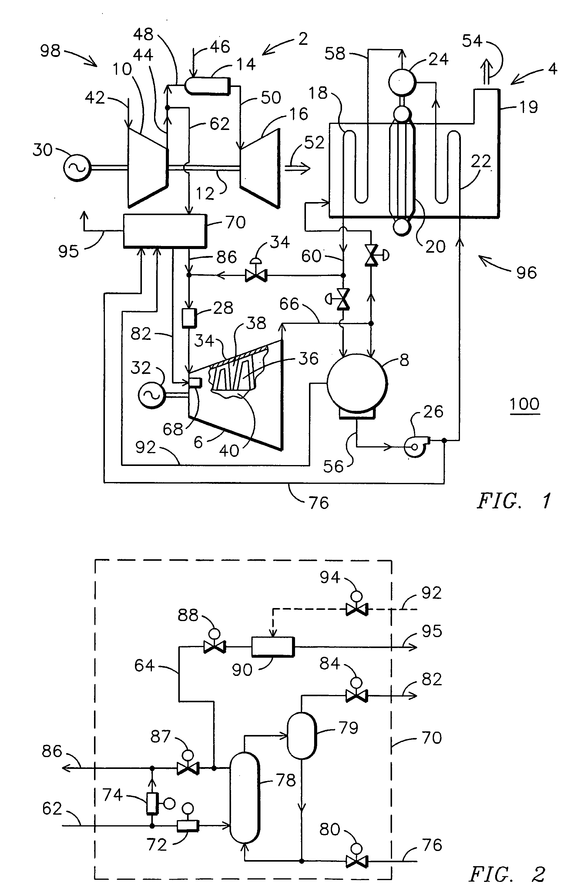 Combined cycle power plant using compressor air extraction