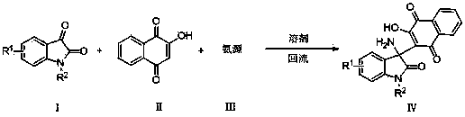 2-(3-amino-2-oxoindolin-3-yl)-3-hydroxyl-1,4-naphthoquinone derivative and preparation method thereof