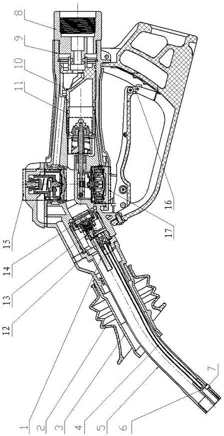 Self-closing oil gun capable of realizing oil vapor recovery