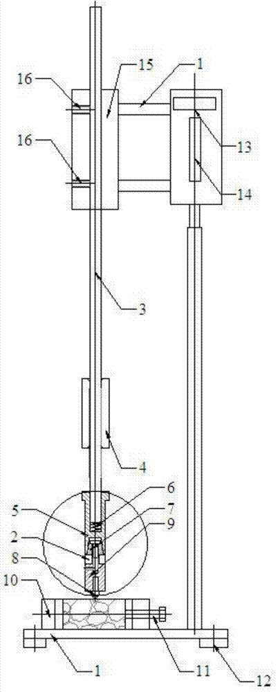 Single tooth single impact rock crushing experimental device