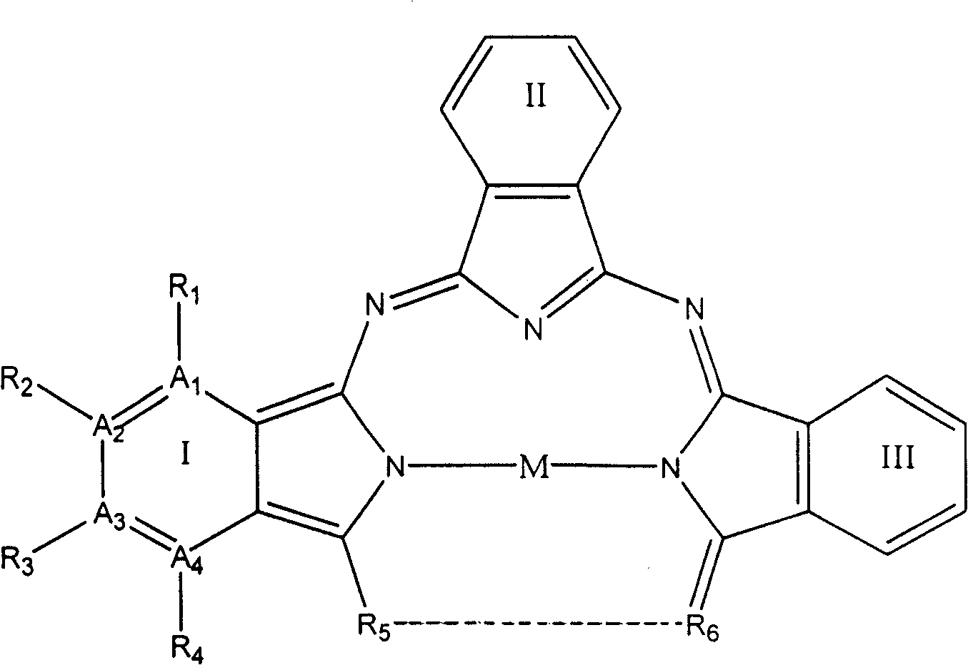 Super-phthalocyanine compound with six isoindole structure subunits in laver oxazine cycle and its synthesis and use